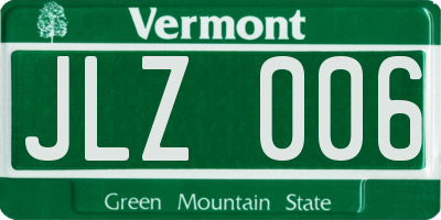 VT license plate JLZ006