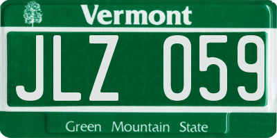VT license plate JLZ059
