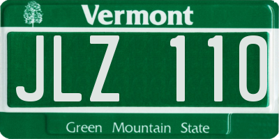 VT license plate JLZ110