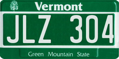 VT license plate JLZ304