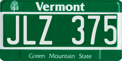 VT license plate JLZ375