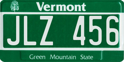 VT license plate JLZ456