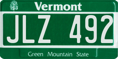VT license plate JLZ492