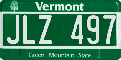 VT license plate JLZ497