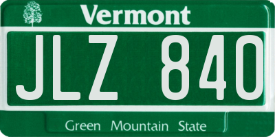VT license plate JLZ840