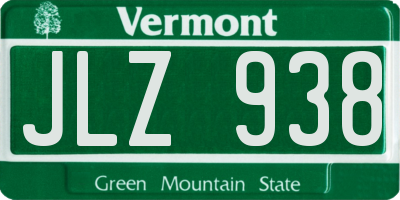 VT license plate JLZ938