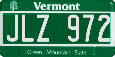 VT license plate JLZ972