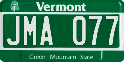 VT license plate JMA077