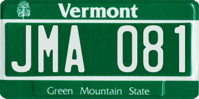 VT license plate JMA081