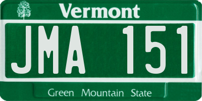 VT license plate JMA151