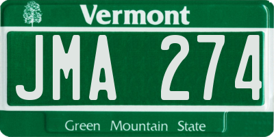 VT license plate JMA274
