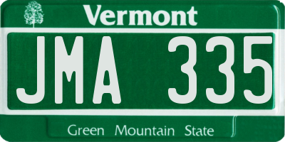 VT license plate JMA335