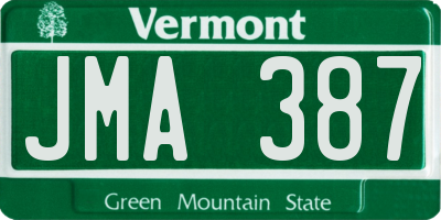 VT license plate JMA387