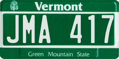 VT license plate JMA417