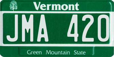 VT license plate JMA420