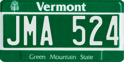VT license plate JMA524