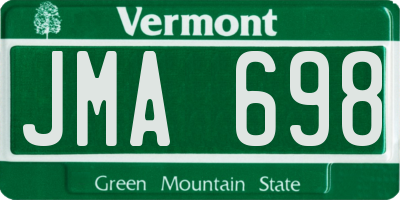 VT license plate JMA698