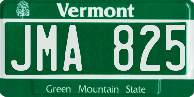 VT license plate JMA825