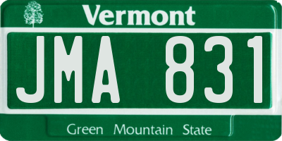VT license plate JMA831