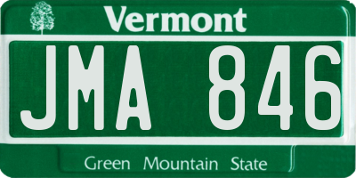 VT license plate JMA846