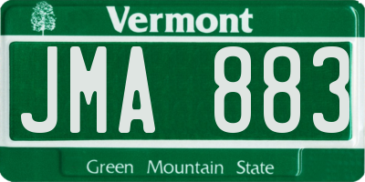 VT license plate JMA883