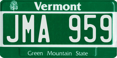 VT license plate JMA959