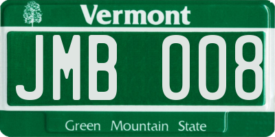 VT license plate JMB008