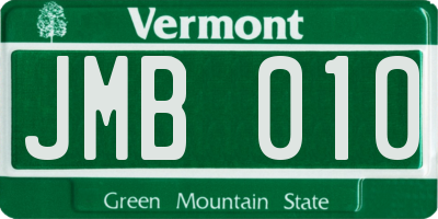 VT license plate JMB010