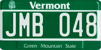 VT license plate JMB048