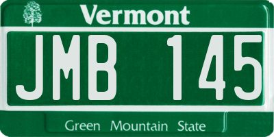 VT license plate JMB145