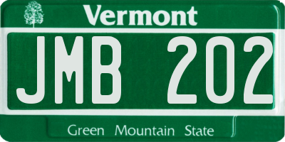 VT license plate JMB202