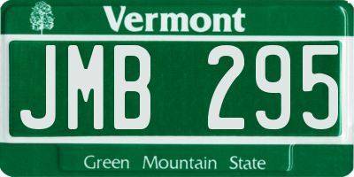 VT license plate JMB295