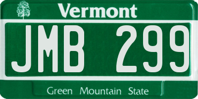 VT license plate JMB299