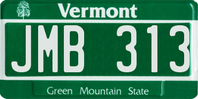 VT license plate JMB313