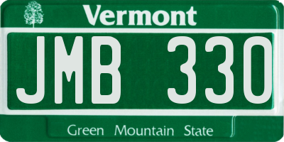 VT license plate JMB330