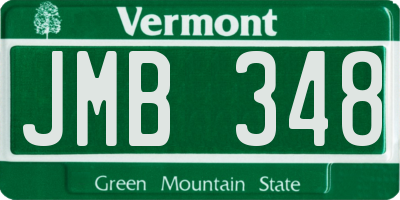 VT license plate JMB348