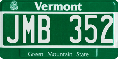 VT license plate JMB352