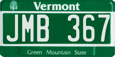 VT license plate JMB367