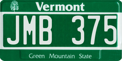 VT license plate JMB375