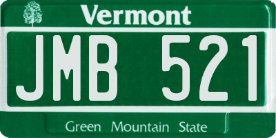 VT license plate JMB521