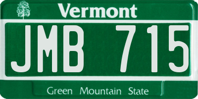 VT license plate JMB715