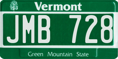 VT license plate JMB728