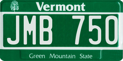VT license plate JMB750