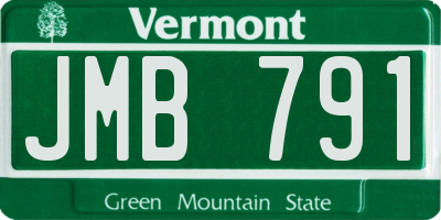 VT license plate JMB791