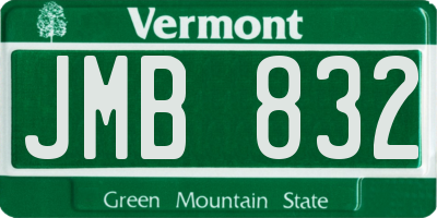 VT license plate JMB832