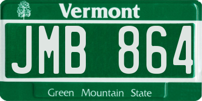 VT license plate JMB864