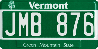 VT license plate JMB876