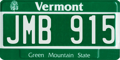VT license plate JMB915