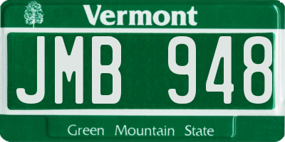 VT license plate JMB948