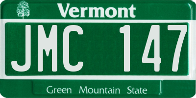 VT license plate JMC147